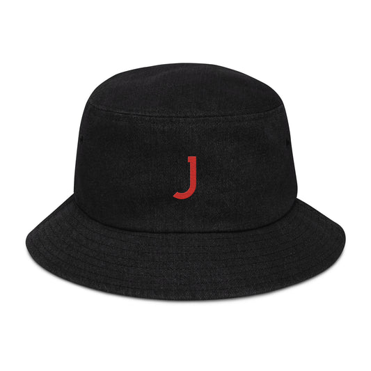 Denim bucket hat J logo